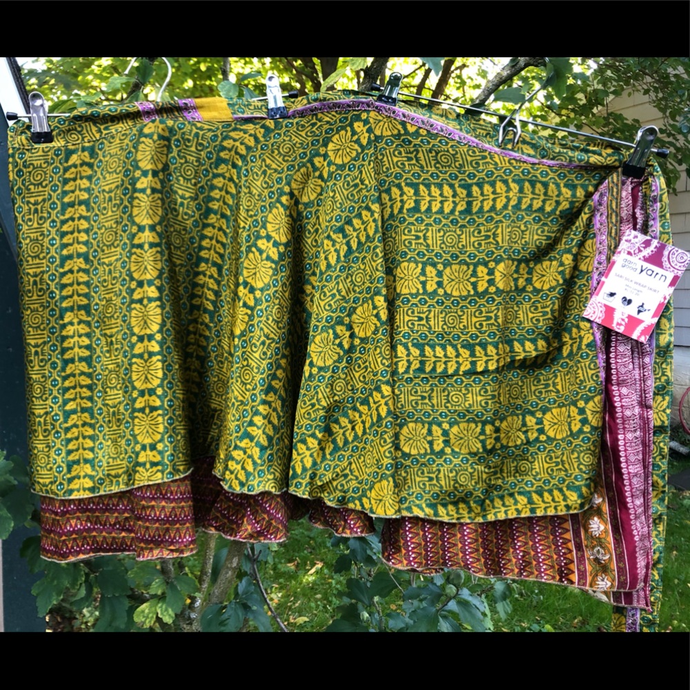 DGY recycled sari wrap skirt